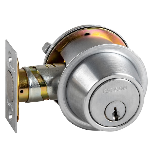 Single Cylinder with Interior Rose Deadbolt, G Keyway, US26D